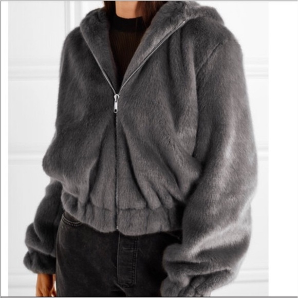 Helmut Lang Gray Faux Fur Jacket (XS) - Picture 3 of 8